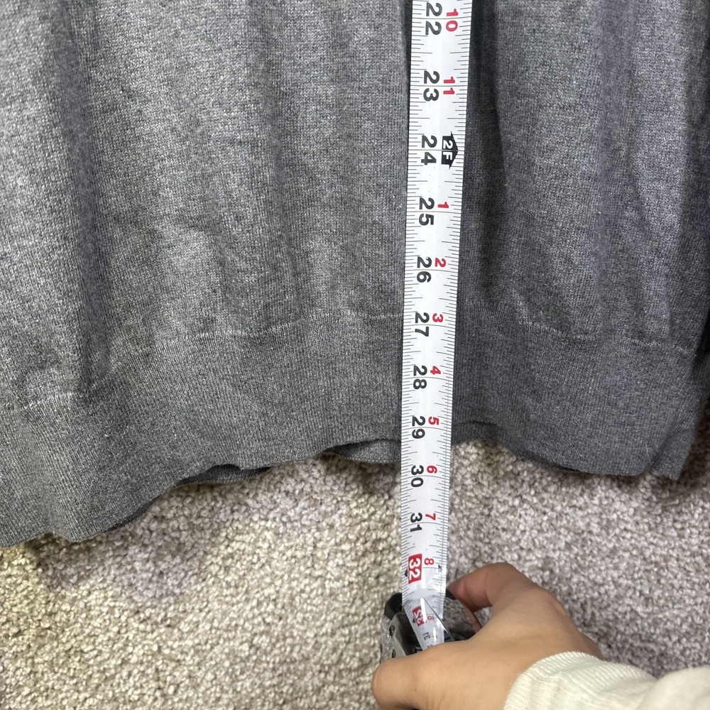 Vineyard Vines Sweater Mens XL Gray Cotton Cashmere 1/4 Zip Mock Neck Italy - Picture 6 of 7
